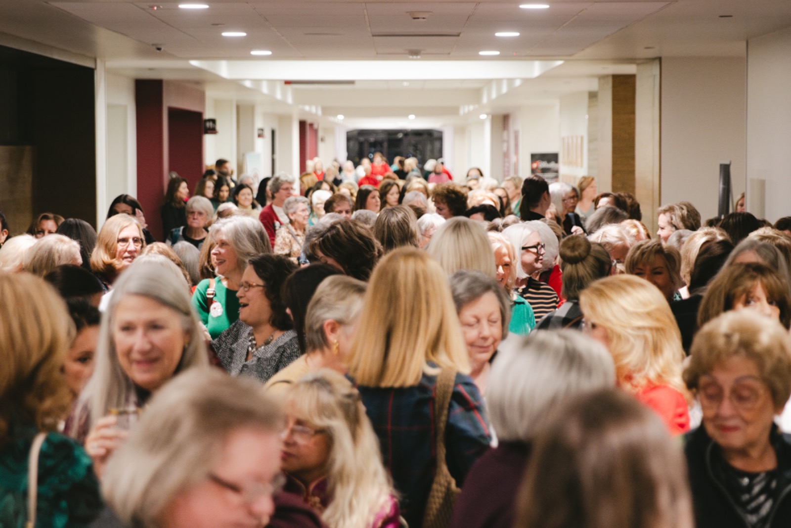 Women gathered in the Atrium